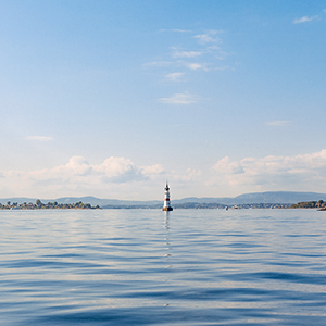 Lighthouse in the middle of the fjord